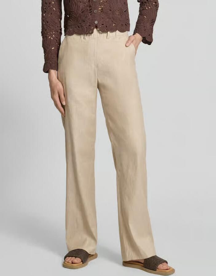 Raphaela By Brax Flared stoffen broek van linnenmix - Foto 2