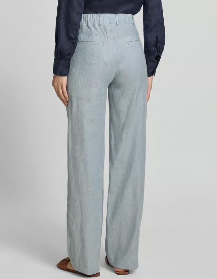 Raphaela By Brax Flared stoffen broek van linnenmix - Foto 3
