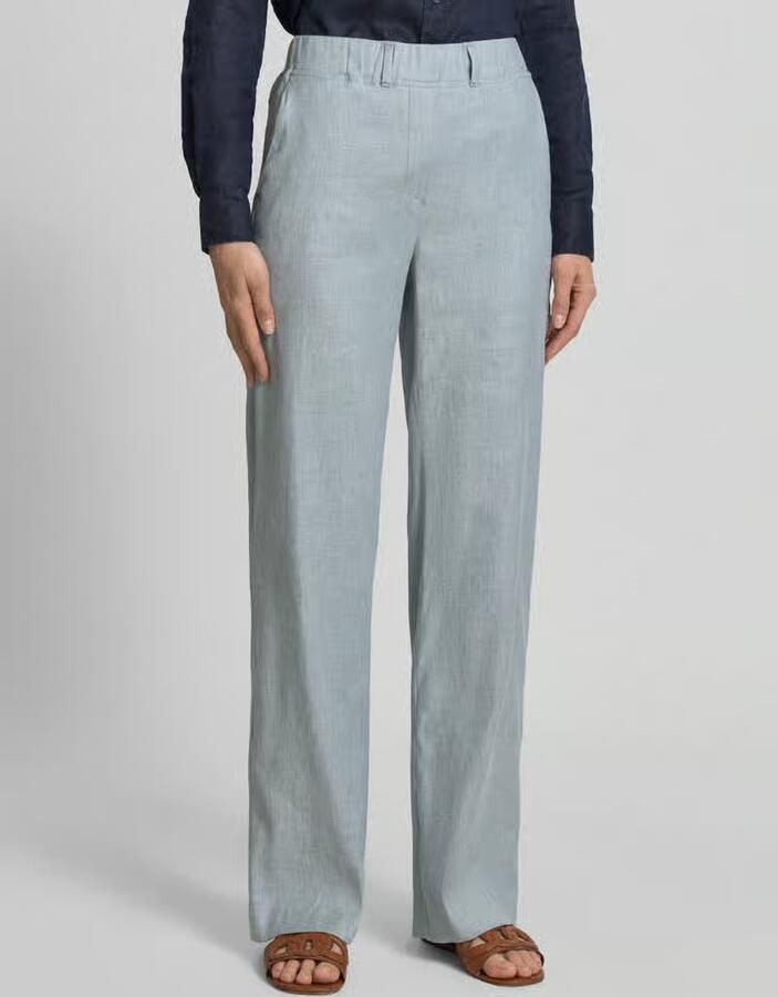 Raphaela By Brax Flared stoffen broek van linnenmix - Foto 2
