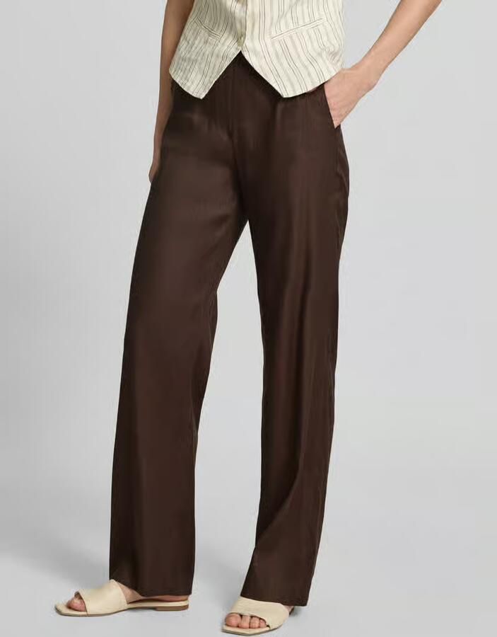 Raphaela By Brax Flared stoffen broek van linnenmix - Foto 3