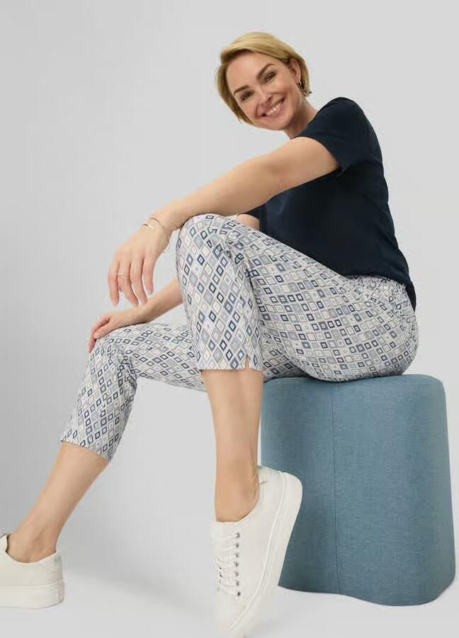 Raphaela By Brax slim fit 7 8-broek van katoenmix