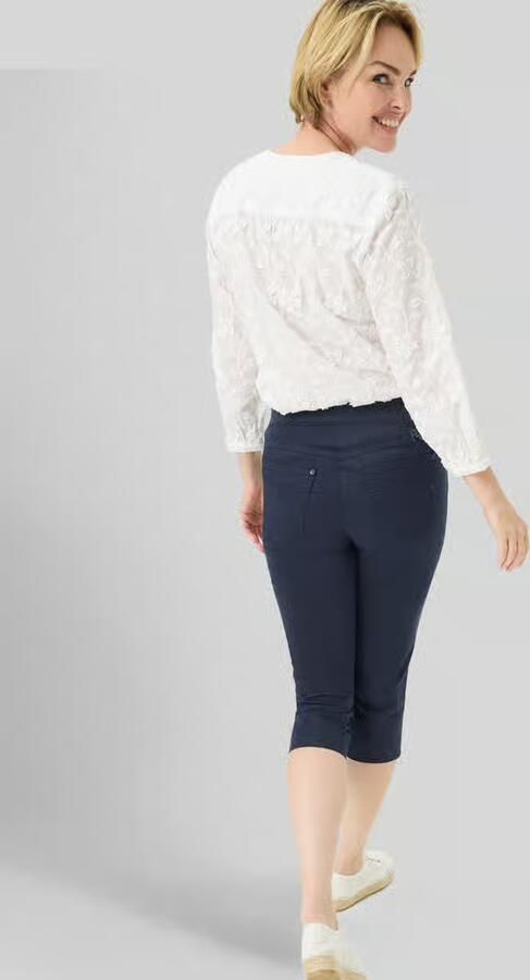 Raphaela By Brax slim fit capribroek van katoenmix