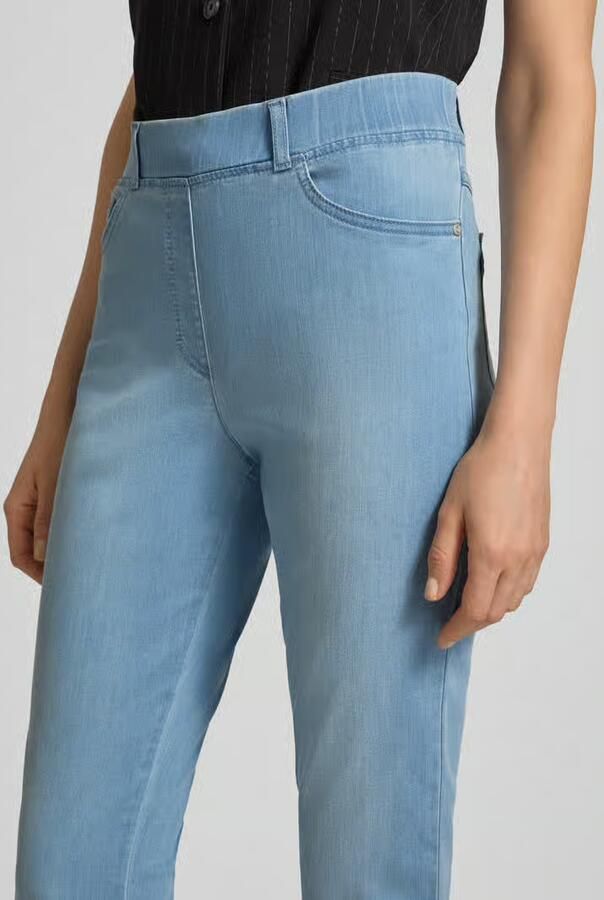 Raphaela By Brax slim fit caprijeans van katoenmix met elastische band - Foto 2