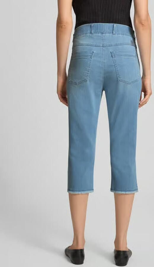 Raphaela By Brax slim fit caprijeans van katoenmix met elastische band