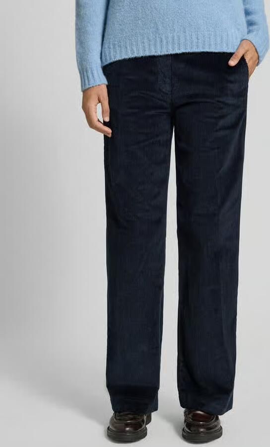 Raphaela By Brax Slim fit corduroy broek met elastische band model 'Pam Flared' - Foto 3