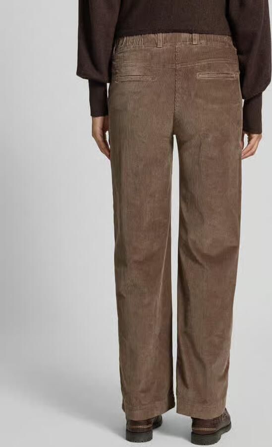 Raphaela By Brax Slim fit corduroy broek met elastische band model 'Pam Flared'