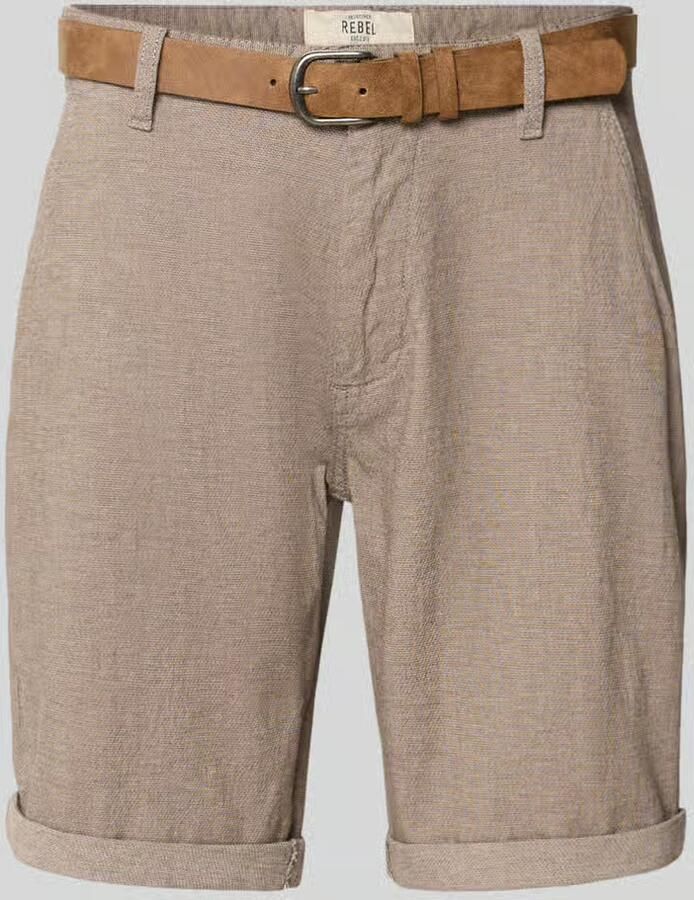 Redefined Rebel Bermuda s met riem en steekzakken model 'NEBRASKA'