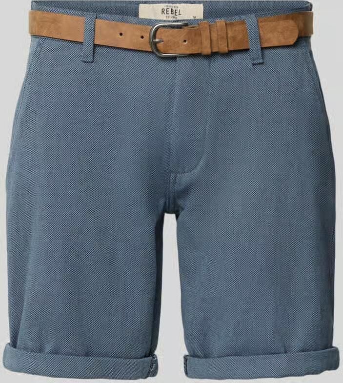Redefined Rebel Bermuda s met riem en steekzakken model 'NEBRASKA'