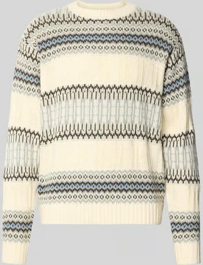Redefined Rebel boxy fit gebreide pullover in all-over look model 'BARKLEY'