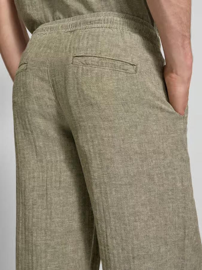 Redefined Rebel Broek van mix van katoen en linnen met elastische tailleband