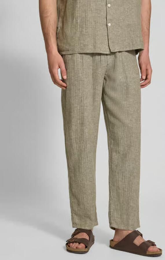 Redefined Rebel Broek van mix van katoen en linnen met elastische tailleband - Foto 3