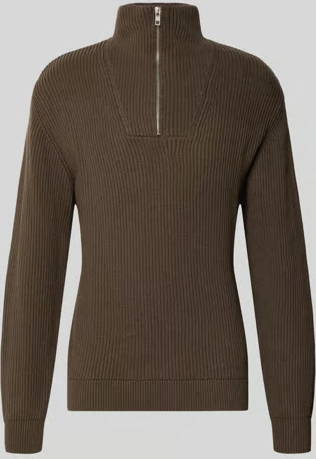 Redefined Rebel Gebreide trui met troyer-kraag model 'RIVER'