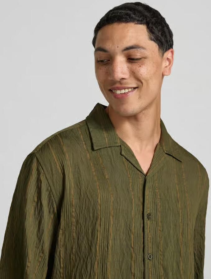 Redefined Rebel Modern fit vrijetijdshemd met structuurpatroon model 'Henrik'