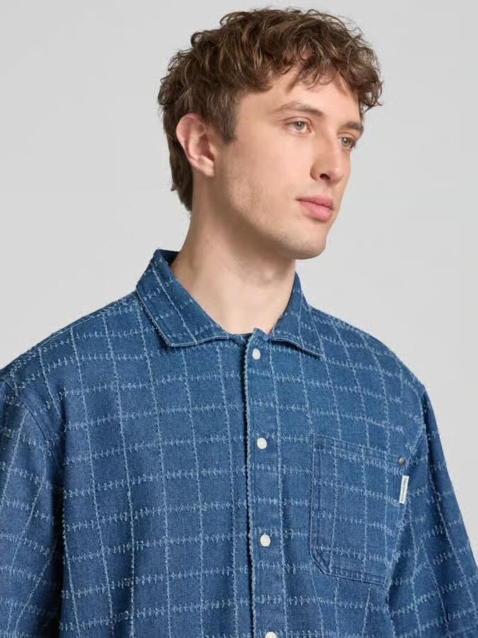 Redefined Rebel Oversized vrijetijdsoverhemd in denimlook model 'Elton'