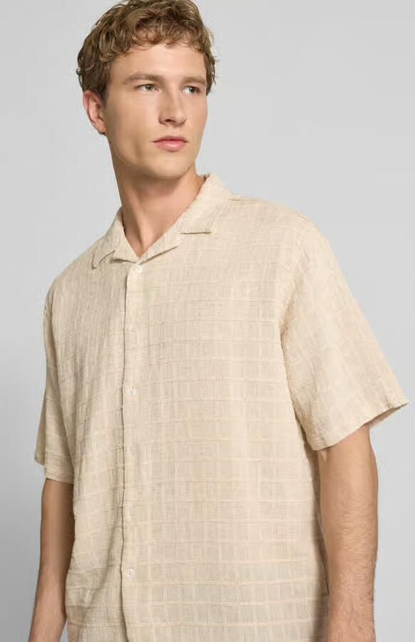 Redefined Rebel Oversized vrijetijdsoverhemd met structuurpatroon model 'Corey'