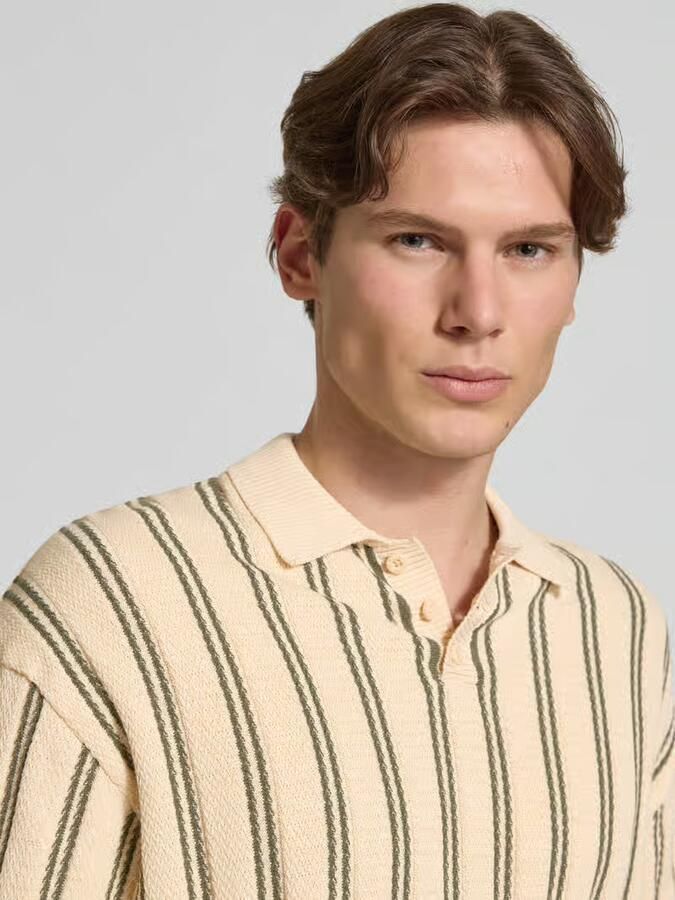 Redefined Rebel regular fit gebreid poloshirt model 'POUL'