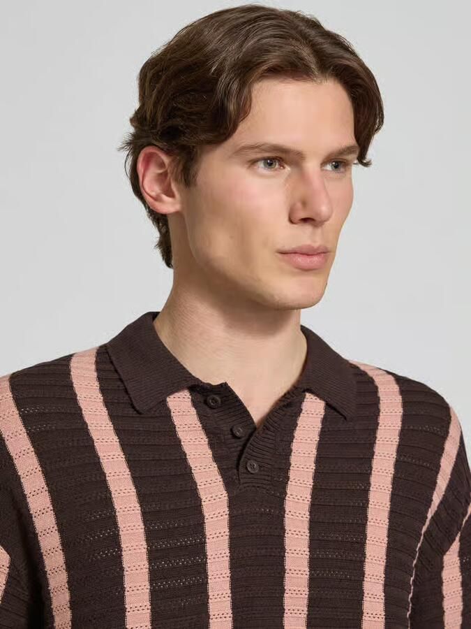 Redefined Rebel regular fit gebreid poloshirt model 'POUL'