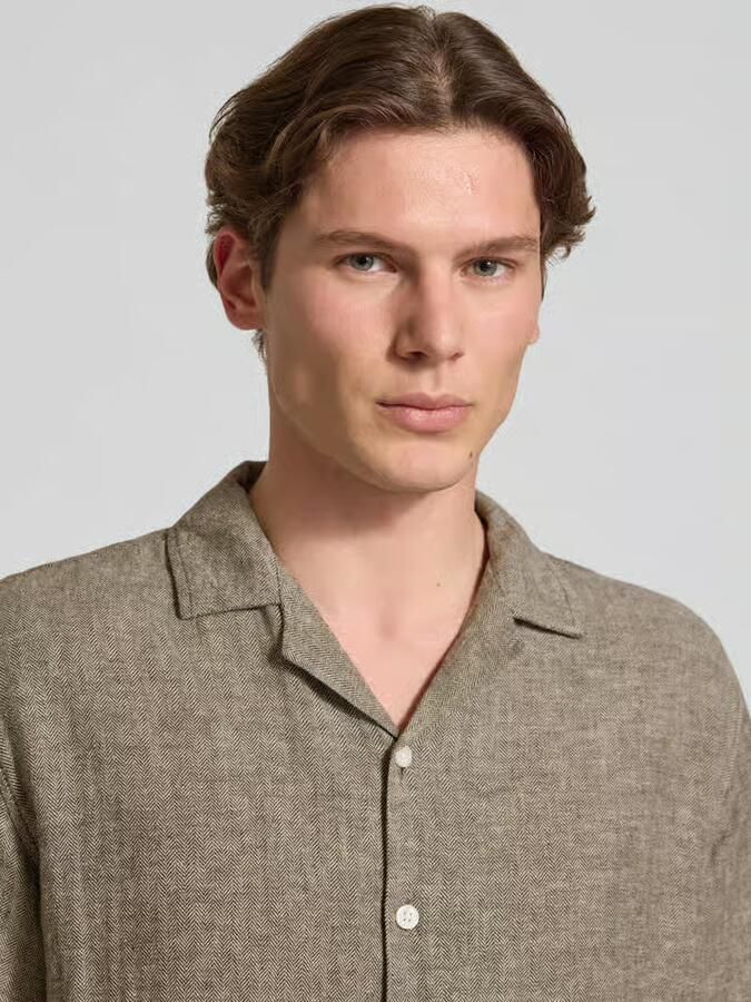 Redefined Rebel regular fit linnen overhemd met reverskraag model 'DYLAN'