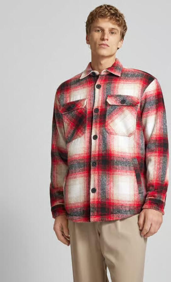 Redefined Rebel Regular fit overhemdjack met opgestikte paspelzakken op de borst - Foto 2