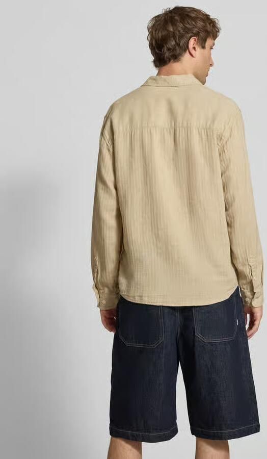 Redefined Rebel slim fit vrijetijdsoverhemd van mix van katoen en linnen model 'NELSON'
