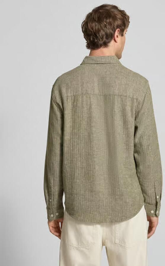 Redefined Rebel slim fit vrijetijdsoverhemd van mix van katoen en linnen model 'NELSON'