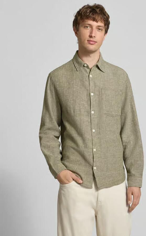 Redefined Rebel slim fit vrijetijdsoverhemd van mix van katoen en linnen model 'NELSON' - Foto 4