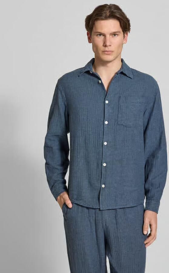 Redefined Rebel slim fit vrijetijdsoverhemd van mix van katoen en linnen model 'NELSON' - Foto 3