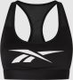 Reebok lux vector racer medium-impact sportbh zwart wit dames - Thumbnail 1