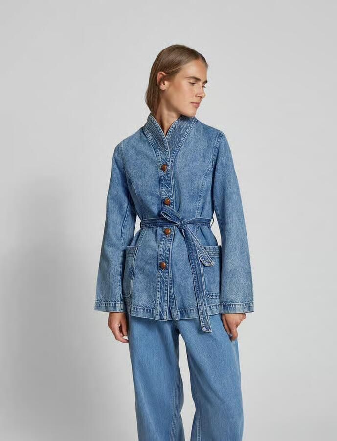 Remain Jeansjack met tailleriem - Foto 2