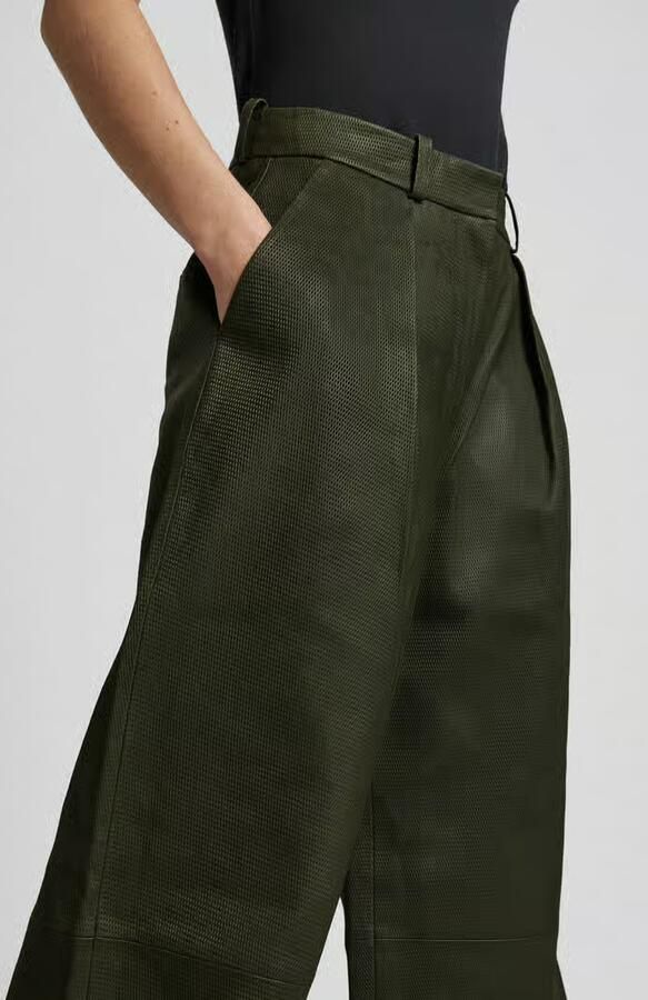 Remain Leren broek met achterzakken