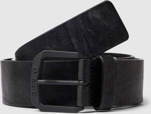 Replay Leren riem met structuurmotief