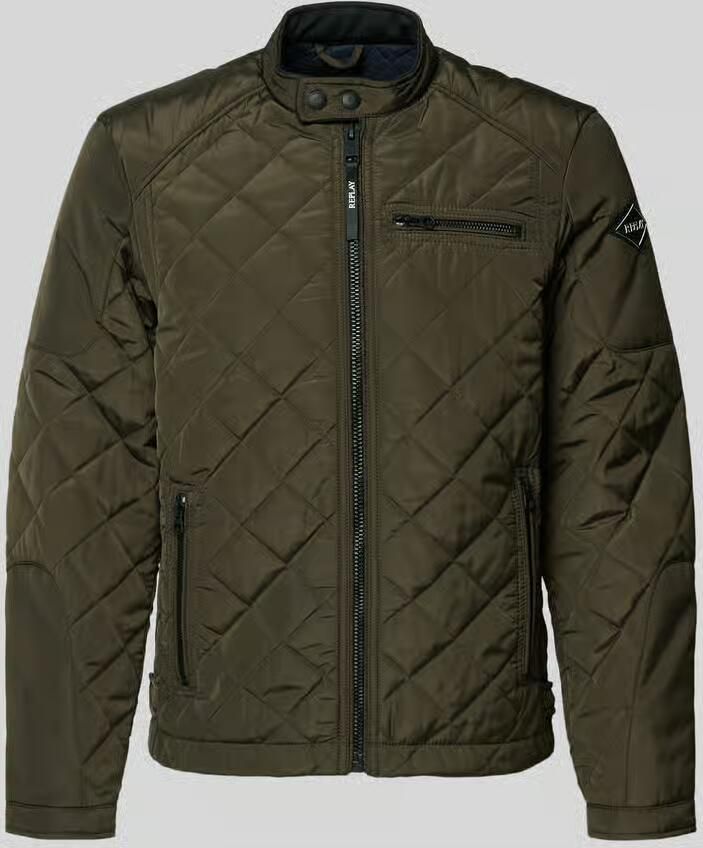 Replay Regular fit gewatteerd jack met opstaande kraag