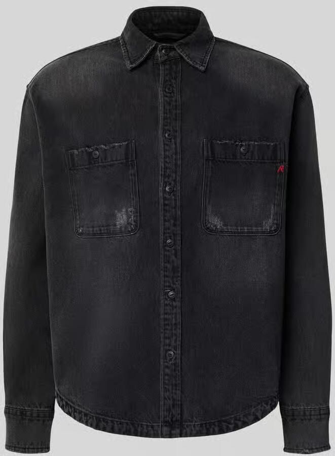 Replay regular fit jeanshemd van puur katoen