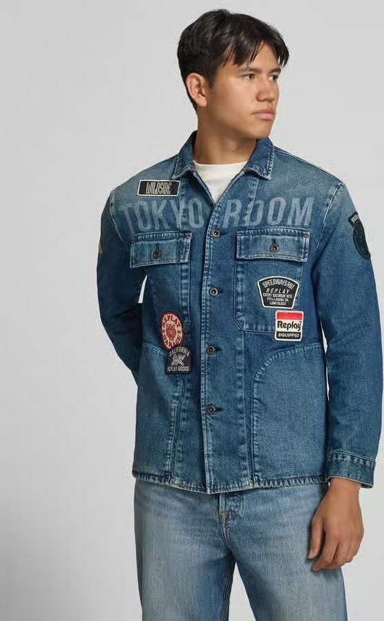 Replay Blazer 11 OZ COMFORT BLUE DENIM M13MD .0PL.795 22F - Foto 3