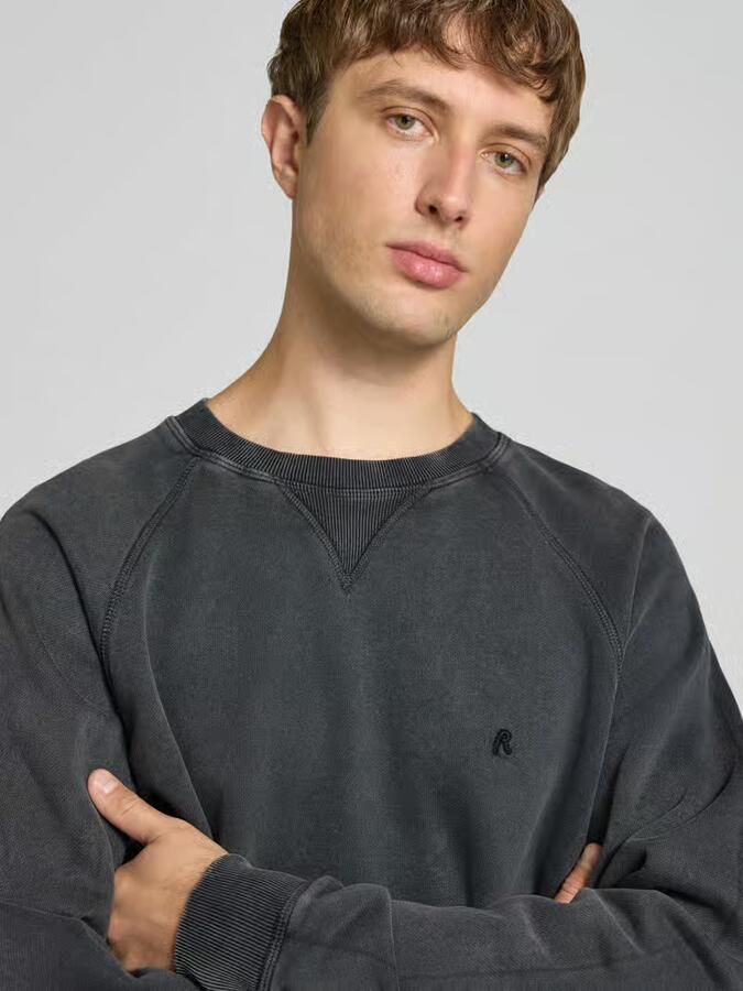 Replay Regular fit sweatshirt van pure katoen model 'Plush' - Foto 2