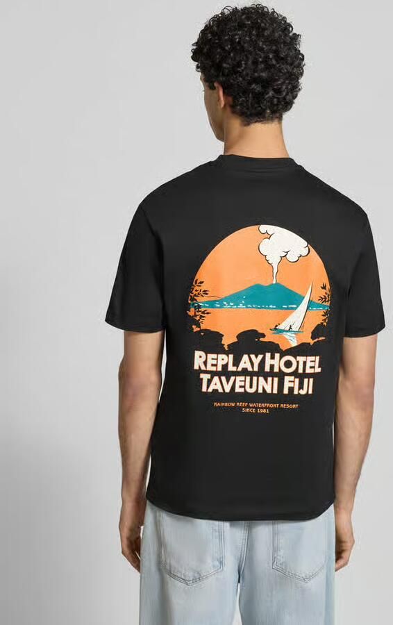 Replay Regular Fit T-shirt met logo-stiksel - Foto 2