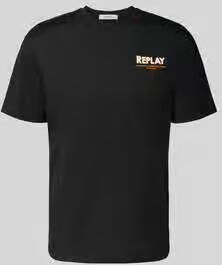 Replay Regular Fit T-shirt met logo-stiksel
