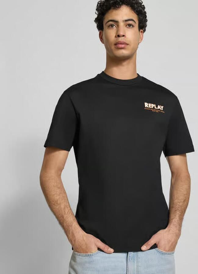 Replay Regular fit T-shirt met logostitching - Foto 2