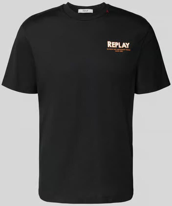 Replay Regular fit T-shirt met logostitching