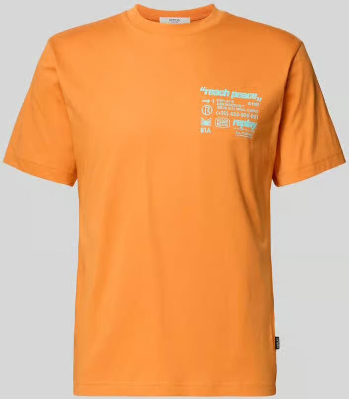 Replay Regular Fit T-shirt met statementprint - Foto 4