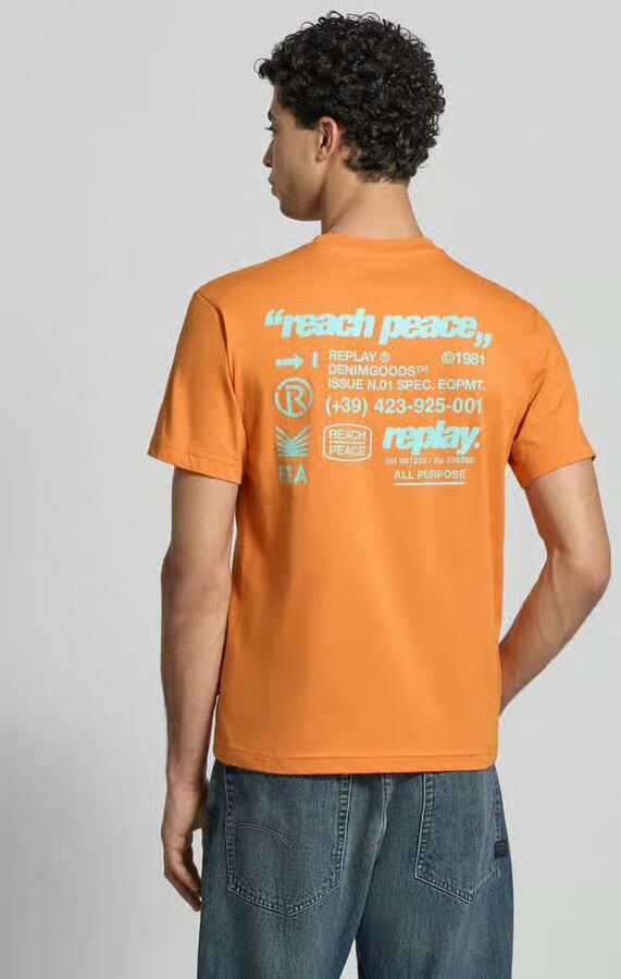 Replay Regular Fit T-shirt met statementprint - Foto 4