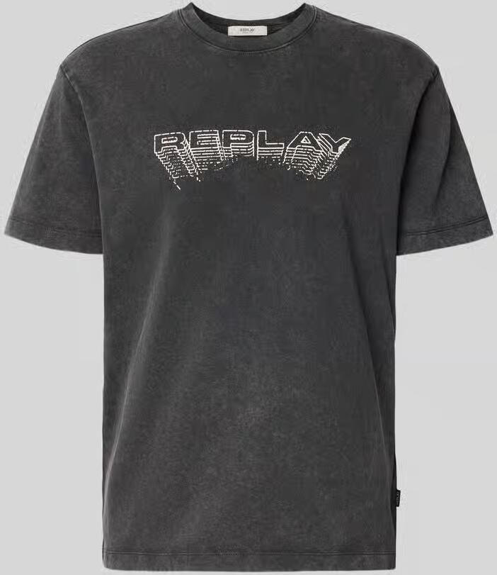 Replay Regular fit t-shirt van puur katoen