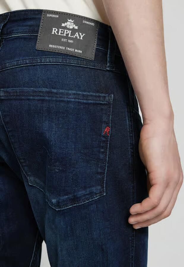 Replay Slim fit jeans in 5-pocketmodel model 'ANBASS' - Foto 3