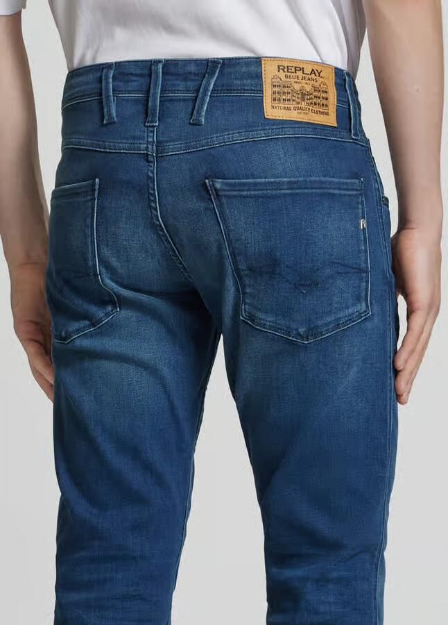 Replay Donkerblauwe Hyperflex Slim Fit Jeans Blue Heren