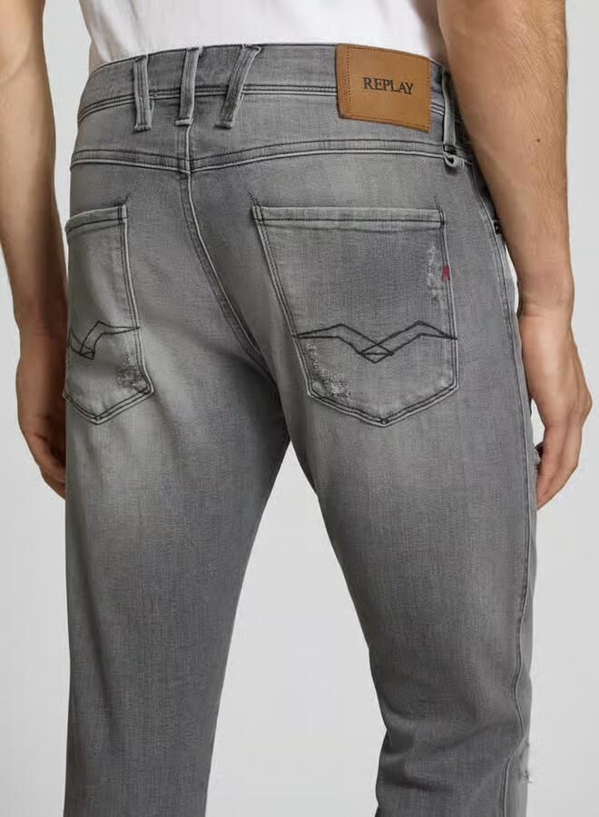 Replay slim fit jeans in destroyed-look model 'Anbass'