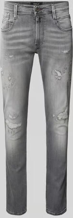 Replay slim fit jeans in destroyed-look model 'Anbass' - Foto 2