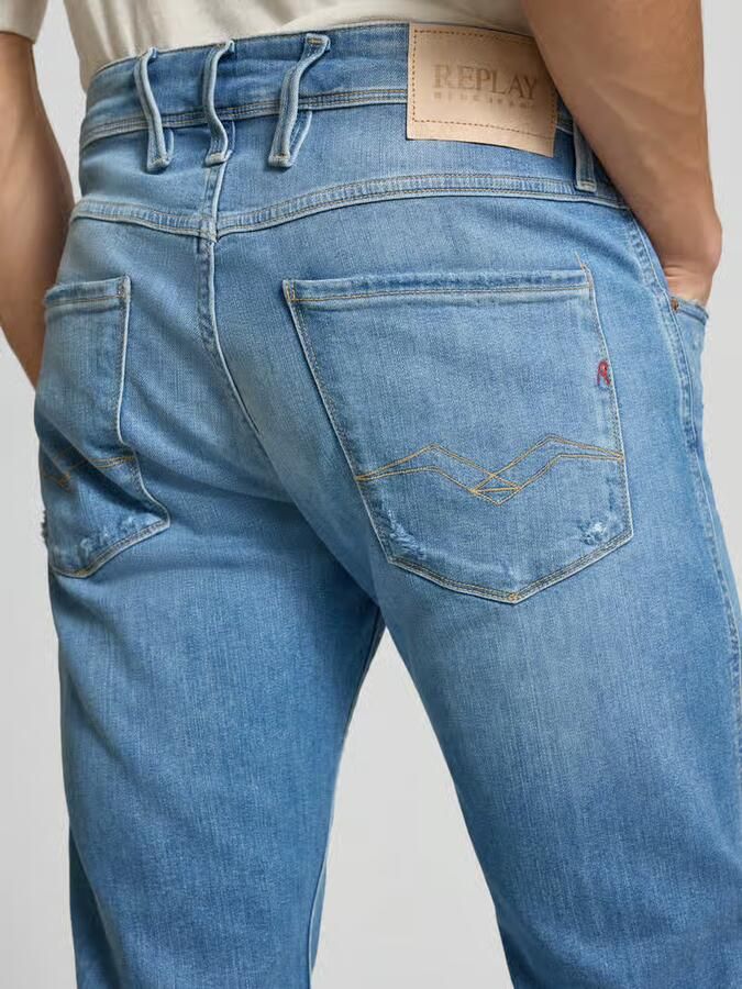 Replay Slim fit jeans in used-look Model 'Anbass' - Foto 2