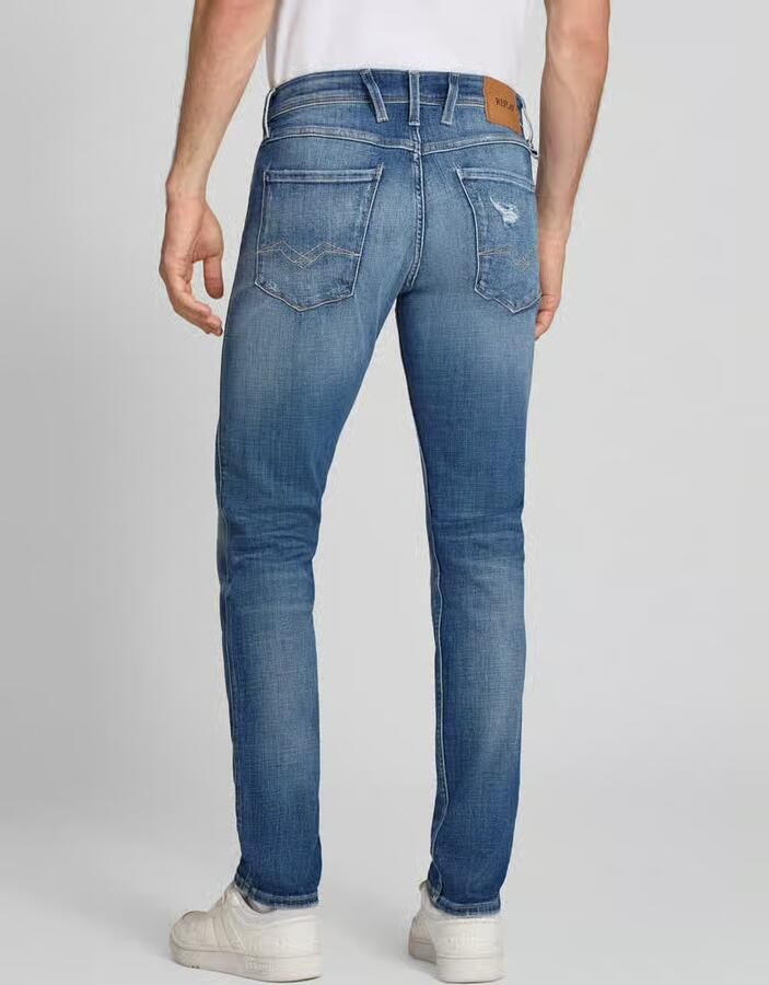 Replay Slim fit jeans in used-look model 'Anbass' - Foto 2