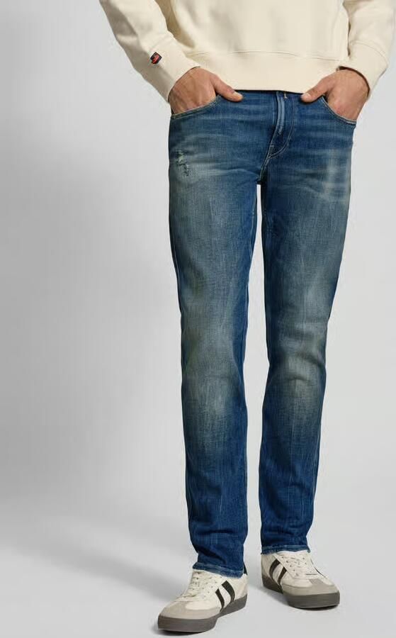 Replay Slim fit jeans van katoenmix in Destroyed-look - Foto 2