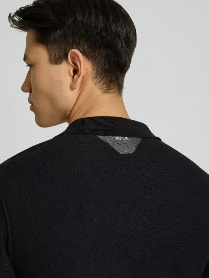 Replay Slim Fit poloshirt in brei-look